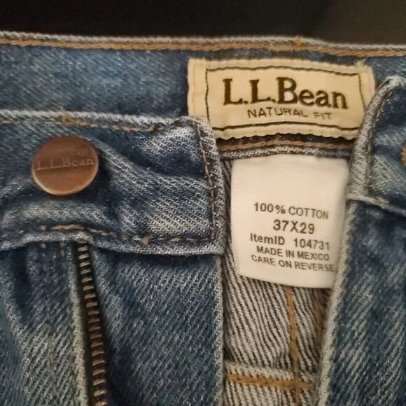 (2) L.L. Bean Relaxed Fit Jeans Men's Blue Denim Size 37 x 29